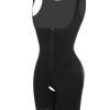 Shimmer Black Large Size Wide Straps Bodysuit Anti-Curling Slim Waist