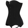 Black Back Tie Corset With Thong Large Size Highest Compression