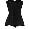 Black Back Tie Corset With Thong Large Size Highest Compression
