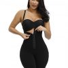 Black Detachable Straps Full Body Shaper Hook Plus Size Slimming Tummy