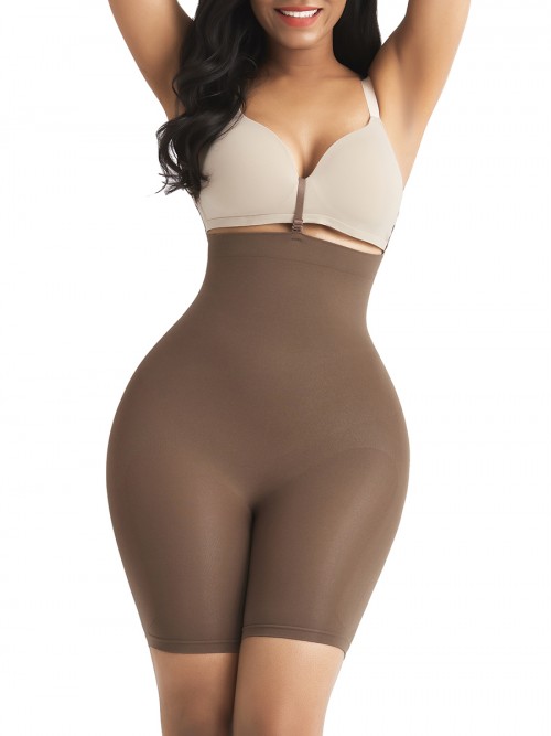 Brown Tummy Control Seamless Butt Enhancer Delightful Garment