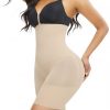 Skin Color Under Bust Seamless Panty Sheer Mesh Abdominal Control