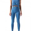 Blue yoga suit seamless spot paint drawstring high quality