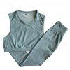 Green yoga suit seamless spot paint drawstring high quality