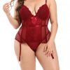 Compression Silhouette Red Adjustable Straps Bustier And G-String