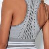 Cozy Light Grey Colorblock Seamless Wide Strap Sports Top For Woman