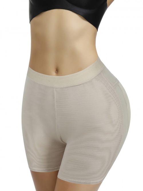 Curve-Creating Apricot Plain Padded Butt Enhancer Shorts