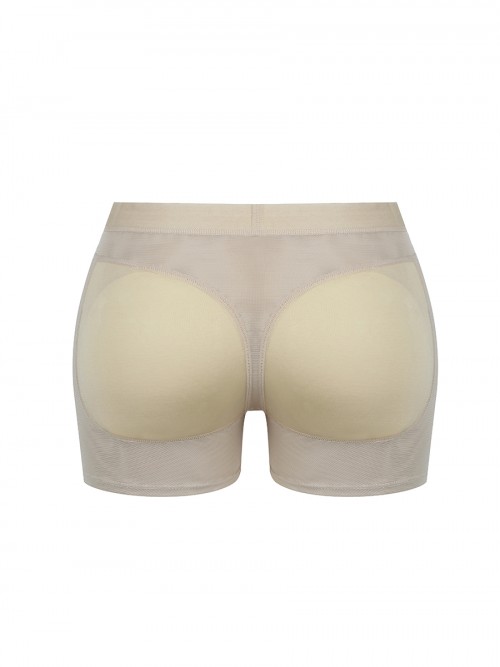 Curve-Creating Apricot Plain Padded Butt Enhancer Shorts
