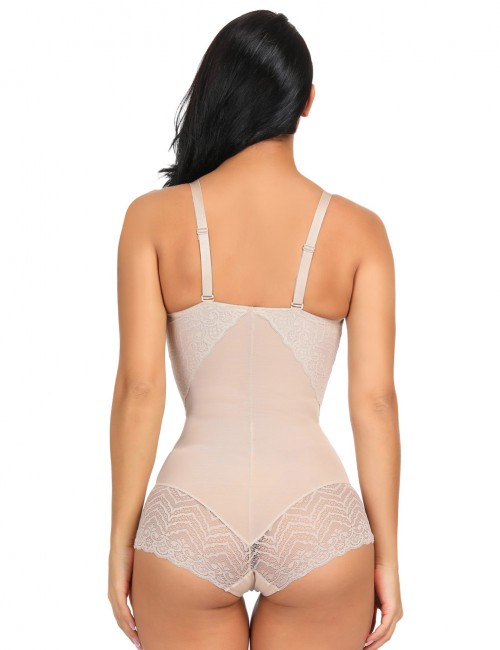 Exquisitely Nude Body Shaper Adjustable Strap Lace Splice Hourglass