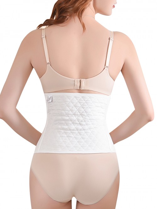 Extended White Solid Color Postpartum Recovery Waist Belt Breathability