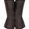 Flawlessly Brown 10 Glue Bones Lace-Up Overbust Corset For Party