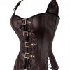 Flawlessly Brown 10 Glue Bones Lace-Up Overbust Corset For Party