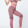 Flirting Pink Sports Suit High Waist Full Length Aerobic Activities