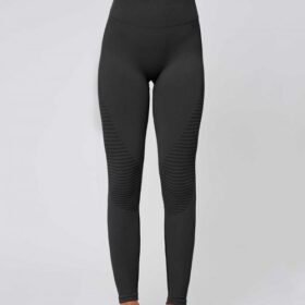 Glorious Black Solid Color Seamless Yoga Leggings High Quality