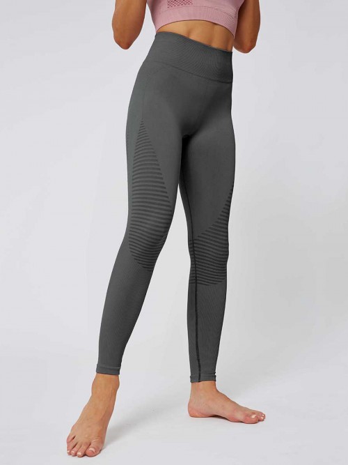 Glorious Grey Solid Color Seamless Yoga Leggings High Quality