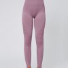 Glorious Pink Solid Color Seamless Yoga Leggings High Quality