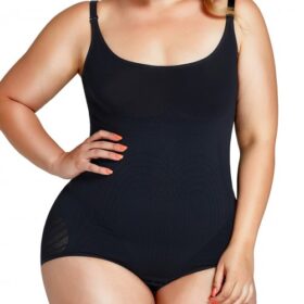Good Elastic Black Shaper Bodysuit Tummy Control Plus Size