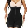 High Waist Butt Lifter Lace Black Removable Pads Body Slimmer