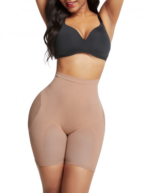 Ideal Skin Color Thigh Length Shorts Shaper High Rise Visual Effect
