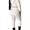 Individualistic White Cropped Sports Suit High Waist Sequin