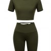 Kinetic Green Solid Color Sweat Suit High Rise For Running