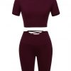 Kinetic Purple Solid Color Sweat Suit High Rise For Running