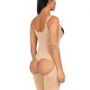 Ladies Nude Big Size Butt Lifting Bodysuit Floral Lace Hem Curve Shaping