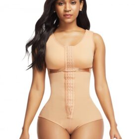 Ladies Skin Color Flat Tummy Front Hook Full Body Shaper Compression