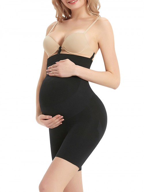 Moderate Control Black Large Size Postpartum Shaper Buckles