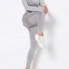 Modern Fit Light Gray Round Collar High Rise Athletic Suit For Runner