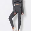 Modern Fit Grey Round Collar High Rise Athletic Suit For Runner