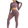 Mystic Wine Red Sports Top Raglan Sleeve Hollow Out Seamless