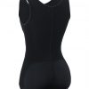 Perfect-Fit Black Wide Strap Zipper Full Body Shaper Breathability
