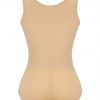 Perfect-Fit Skin Color Wide Strap Zipper Full Body Shaper Breathability