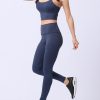 Popularity Dark Blue Running Suit Solid Color High Rise Quality Assured