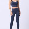 Popularity Dark Blue Running Suit Solid Color High Rise Quality Assured