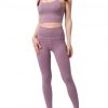 Popularity Purple Running Suit Solid Color High Rise Quality Assured