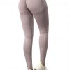 Premium Pink Yoga Leggings Wide Waistband Solid Color Comfort