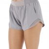 Purplish Grey Lining Detail Solid Color Running Shorts Leisure Time