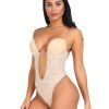 Sheer Skin Color Underwire Lace Body Shaper Transparent Straps Stretch