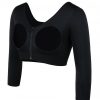 Silhouette Dark Complexion 3/4 Sleeve Zip Open Bust Shapewear Top