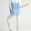Simply Chic Blue Patchwork Seamless Athlete Suit Hollow