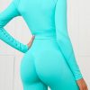 Slinky Green Full Sleeves Crop Sports Suit Seamless Stretchy