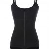 Smooth Silhouette Black Large Size Full Body Shaper Front Zipper Firm Control