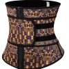 Smoothing Zipper African Printing Latex Waist Trainer Close Fitting
