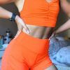 Soft-Touch Orange Slender Strap Bra High Rise Shorts Feminine Curve