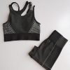 Sophisticated Black Seamless Cropped Athletic Suit Cut Out All Over Smooth
