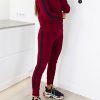 Unique Red Long Sleeves Sports Set With Pockets Feminine