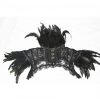 Ventilate Black Gothic Vintage Feather Shawl Collar Extra Sexy