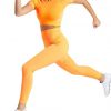 Young Girl Yellow Round Neck Top High Waist Yoga Legging Weekend